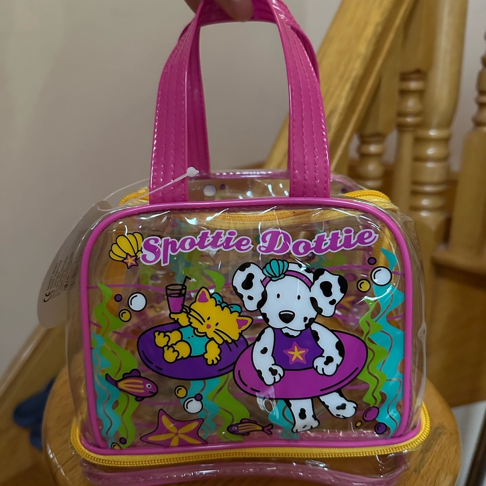 Sanrio Spottie Dottie Pink Purple Clear Kids Carry Bag